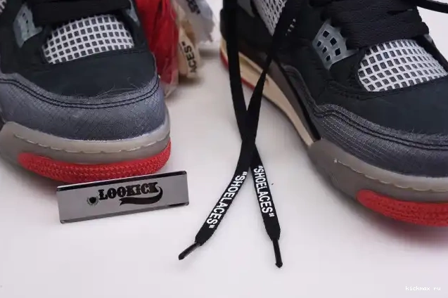 Rep Kickmax 4 Bred Air Jordan Retro CV9388-001 Off x White 0529